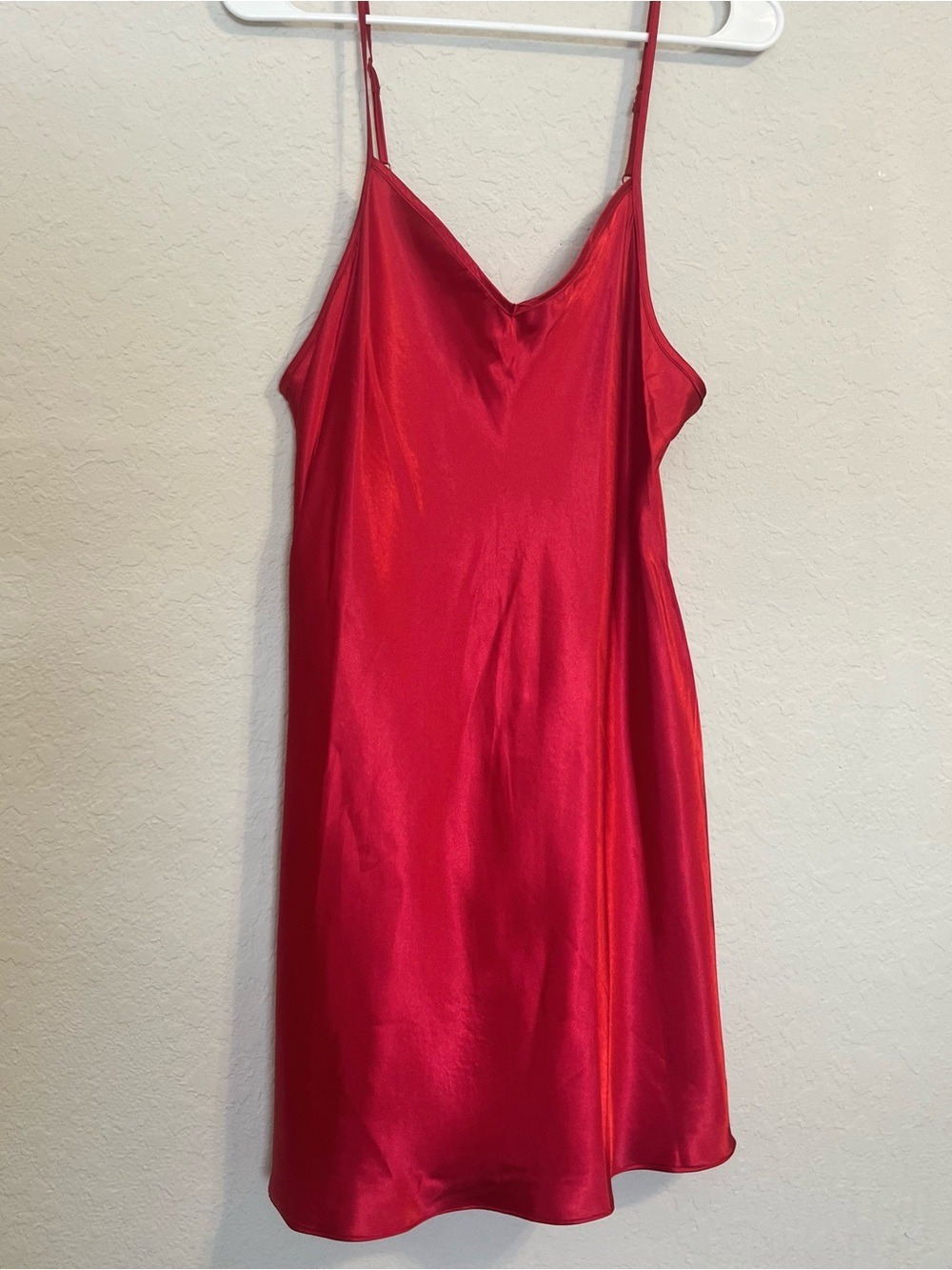 Linea Donatella Crimson Red Satin Chemise Nightgown Slip Dress Sleepwear XL